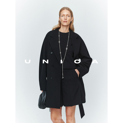 【惊喜八折】UNICA/精致优雅_斜纹垂感精纺羊毛Madam外套套装女