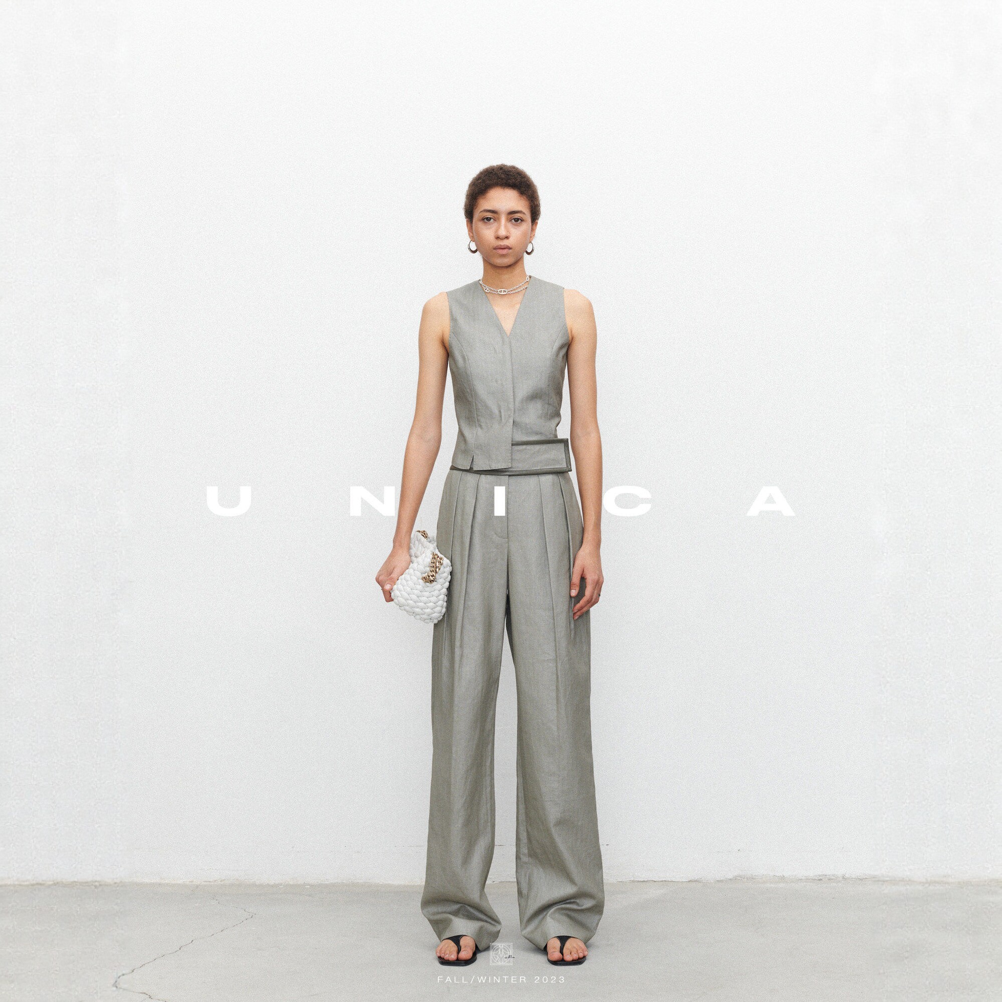 UNICA/比利时LIBECO进口亚麻西服春夏套装马甲西装套装女