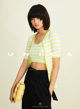 【惊喜五折】UNICA/夏日搭配王彩色条纹干爽多种穿法打底背心套装
