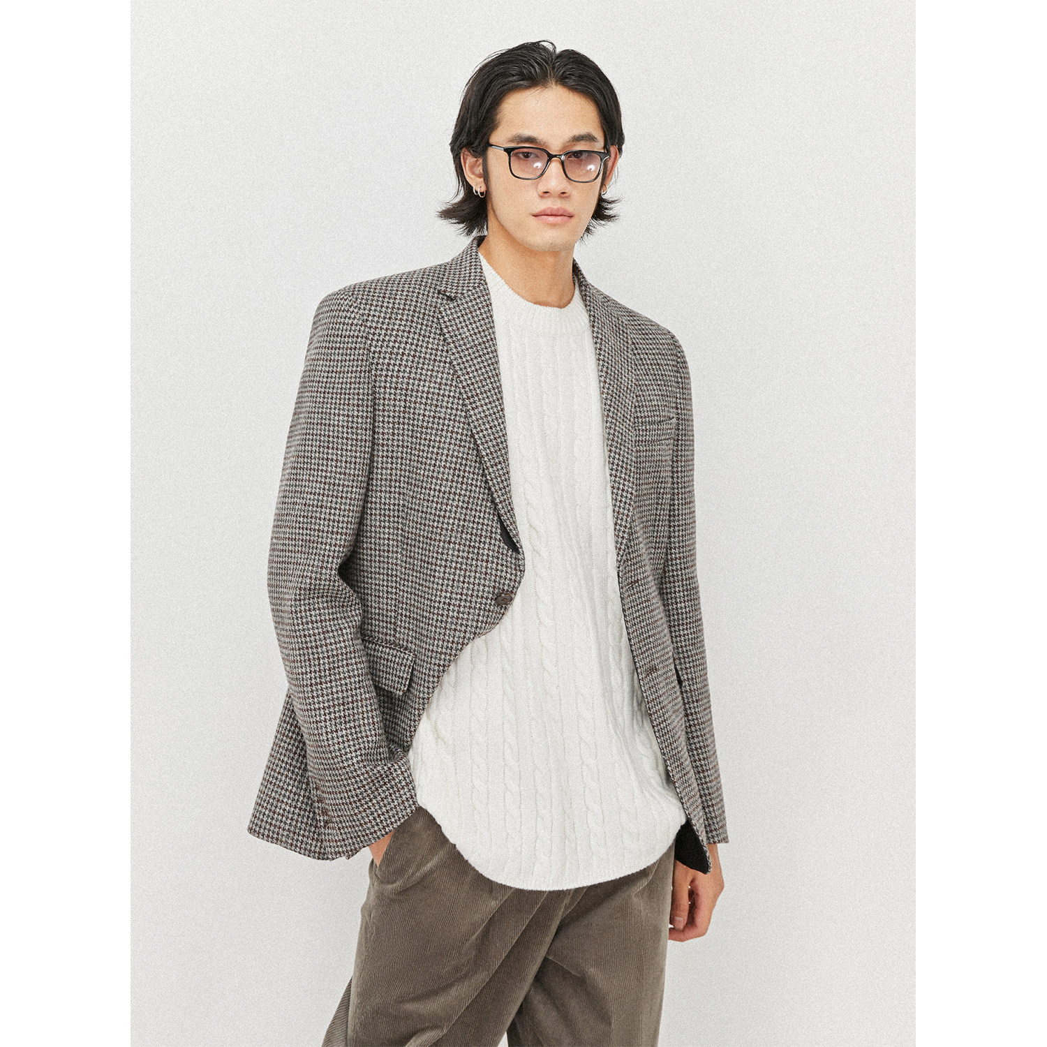【惊喜五折】UNICA HOMME/TWEED初剪羊毛粗花呢西装外套