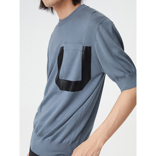 街潮运动感U拼皮_感针织衫 HOMME UNICA 毛衣T恤 惊喜五折