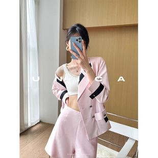 重磅37姆米榨蚕丝撞色缎带复古显瘦西装 UNICA 惊喜五折