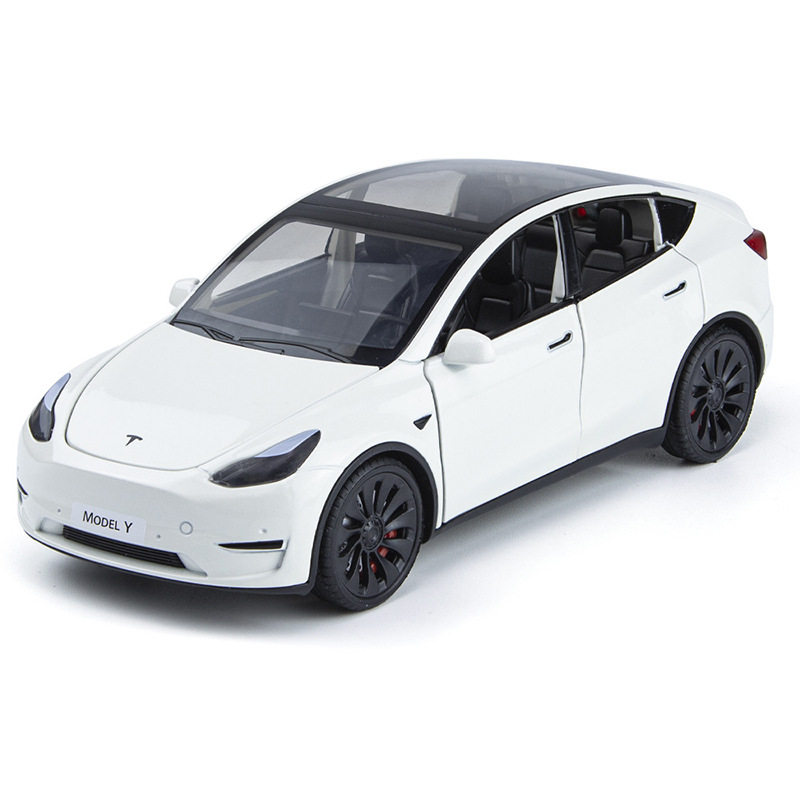 车致1:24特斯拉model丫儿童玩具车男孩合金汽车模型摆件包邮
