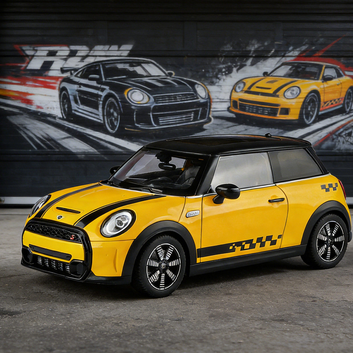 HMB1:18宝马MINI COOPER S合金汽车模型迷你小车仿真声光热销