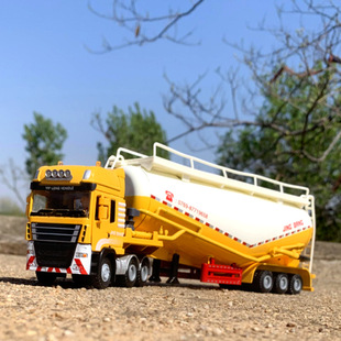 精邦1:50合金重型槽罐机模型大号合金工程车运输车卡车收藏摆件