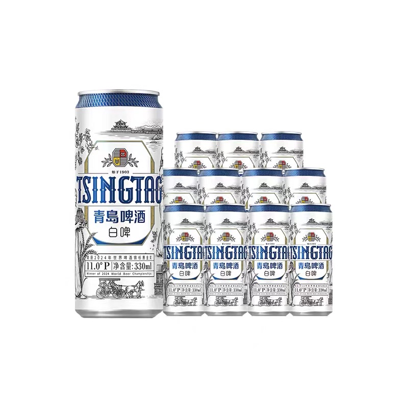 青岛啤酒全麦白啤330ml*12听