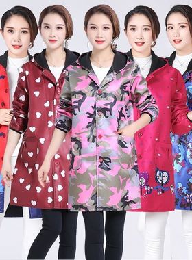 加厚加绒罩衣2024新款冬天上班穿的罩衣外穿保暖纽扣防油防水防污