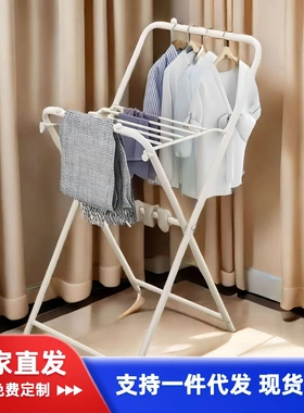 折叠阳台晒衣架折叠家用挂衣架子落地取暖器小型烘干凉衣架
