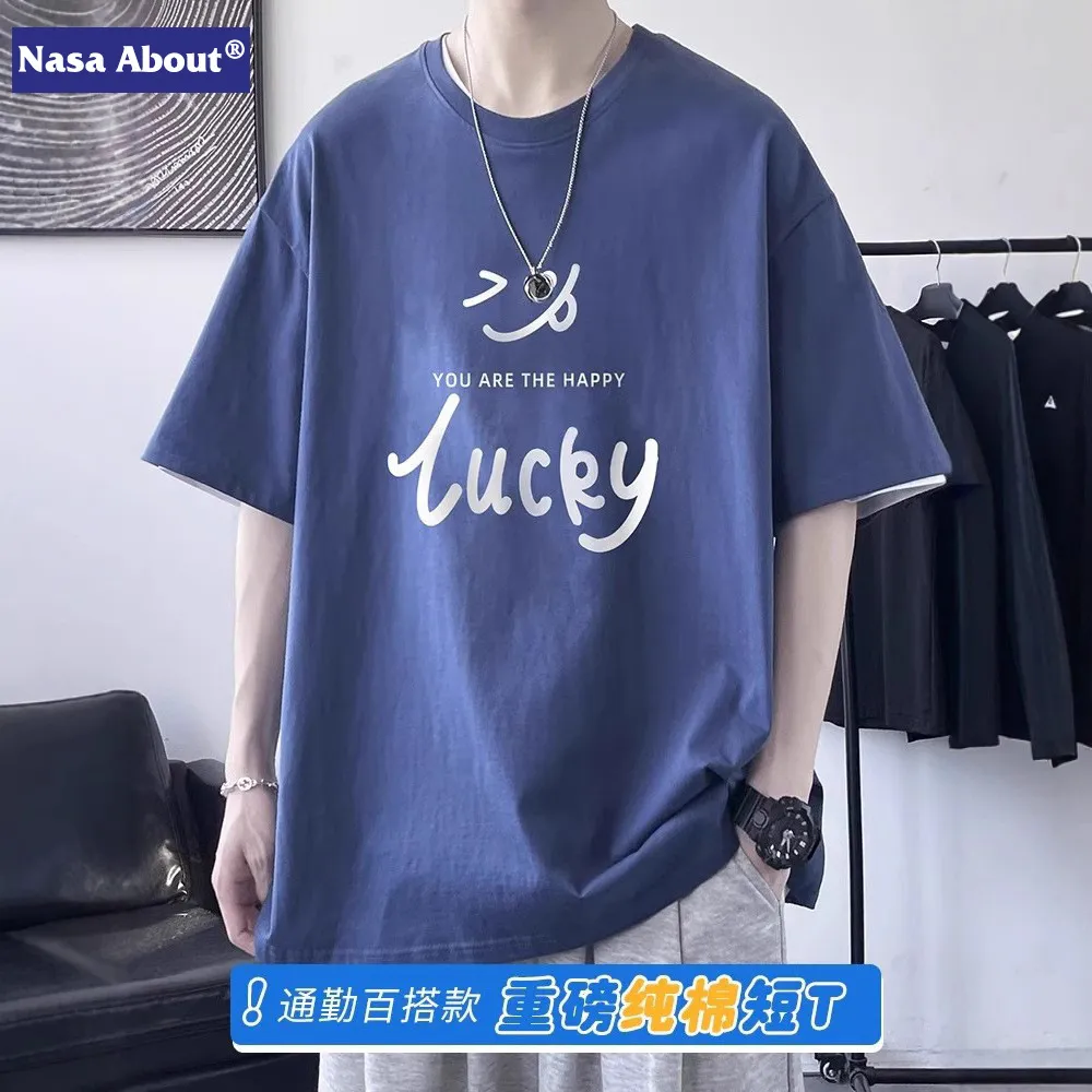 NASA纯棉短袖t恤男士夏季薄款宽松潮流潮牌ins男生夏天半袖上衣服