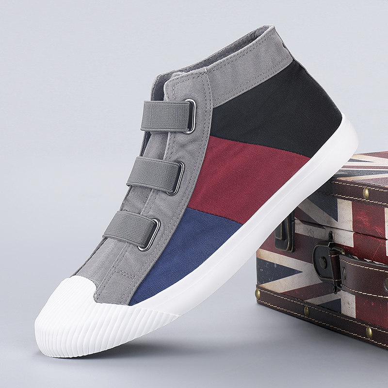 女鞋2026春夏新款帆布鞋女高帮一脚蹬懒人鞋学生休闲布鞋运动板鞋