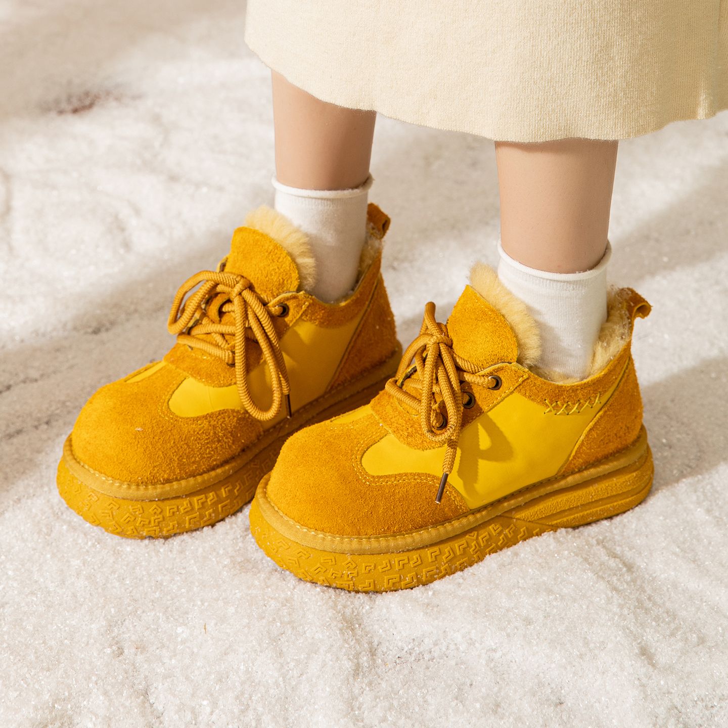 全羊毛时尚运动棉鞋女2025雪地靴