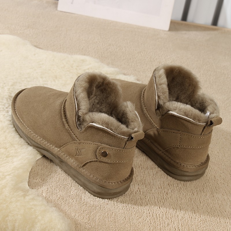 皮毛一体雪地靴女休闲羊毛棉靴