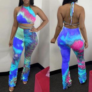 two dazzling dye rainbow tie trumpet suit slightly piece