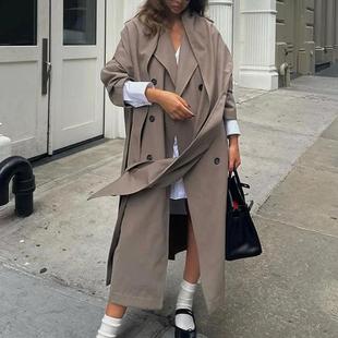long ladies breasted autumn double for fashion loose tops