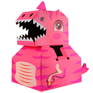 绿水龟儿童diy手工纸箱恐龙模型纸壳制作玩具可穿戴纸盒纸箱玩具