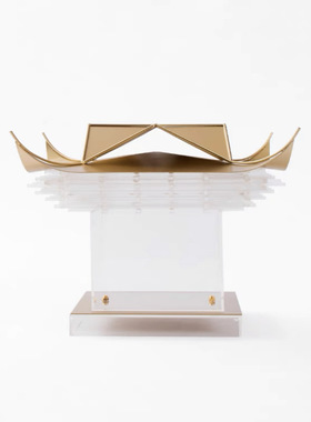 新中式古典亚克力徽派宝塔摆件样板间轻奢客厅玄关博古架软装饰品