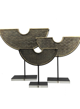 现代新中式金属工艺品创意样板间玄关书房酒店别墅艺术品软装饰品