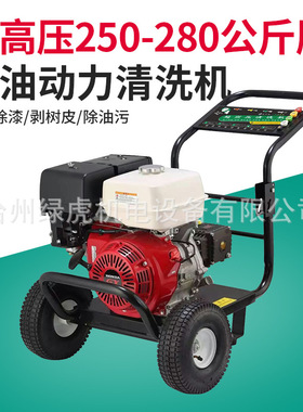 绿虎280公斤压力帆190动力汽油高压清洗机移动上门洗车除锈设备