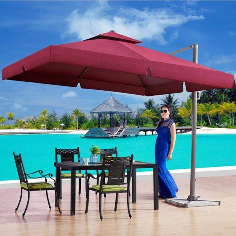 户外休闲遮阳伞铝合金单边罗马伞 3米方形大伞侧边伞液压伞庭院伞