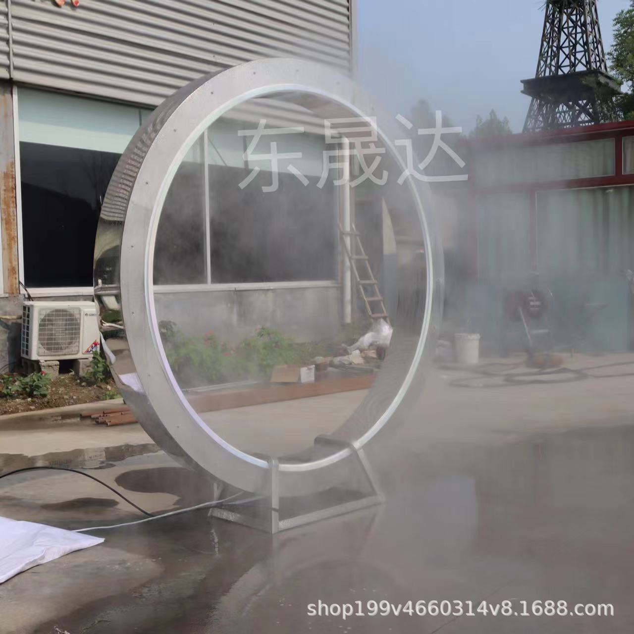 雾化门景区拍照雾境水雾门帘景观通道景点不锈钢唯美梦幻道具文旅