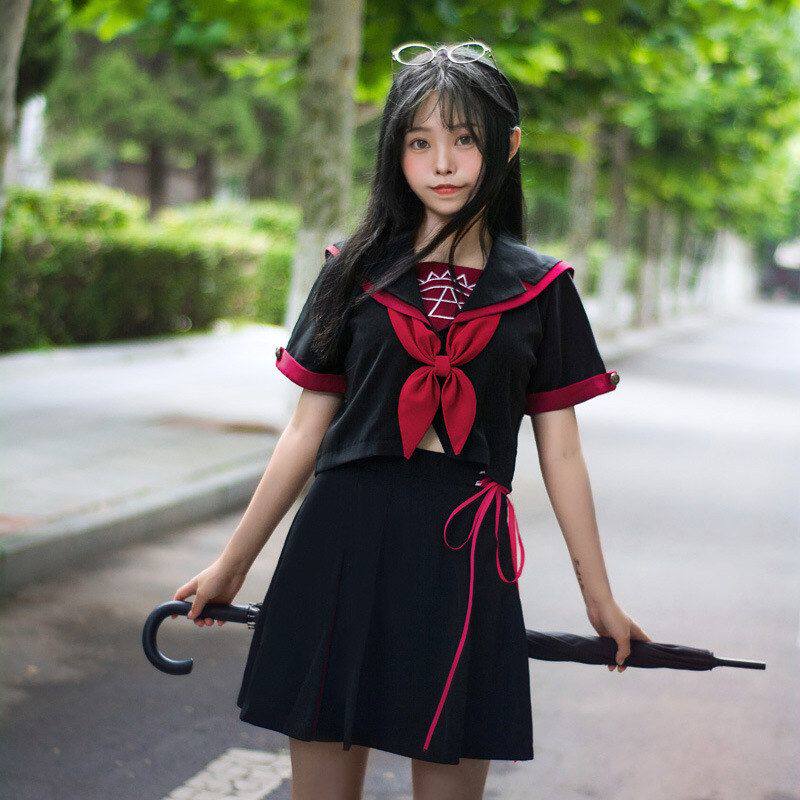 魔法阵日系JK制服学生班服cosplay暗黑水手服长短袖套装
