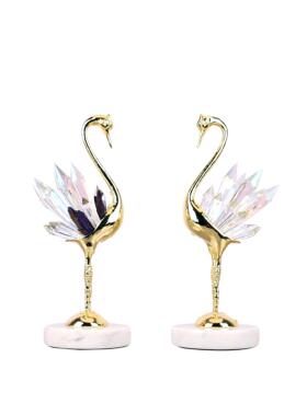 轻奢合金天鹅摆件精致小巧工艺品客厅电视柜现代高档装饰品