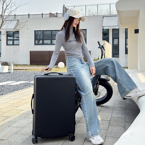 出口双封闭拉链行李箱20登机静音