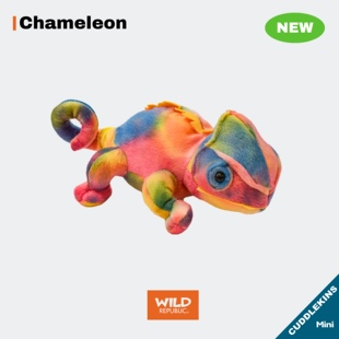 变色龙美国WildRepublic仿真mini毛绒玩具自然治愈陪伴玩偶礼物