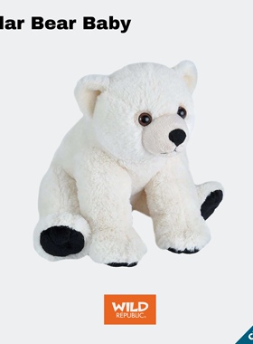 北极熊幼崽毛绒玩具治愈可爱仿真公仔陪伴玩偶礼物WILD REPUBLIC