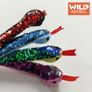 闪光亮片蛇啪啪圈盲盒毛绒玩具变色手环儿童节礼物wildrepublic