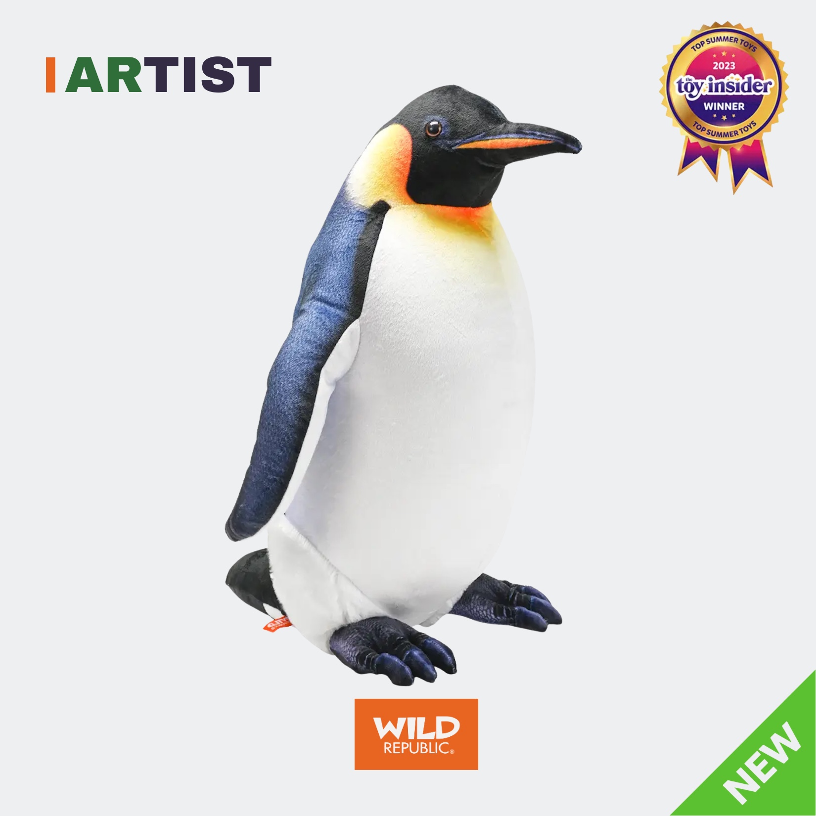 美国WildRepublic艺术家仿真帝企鹅毛绒玩具礼物玩偶官方正品
