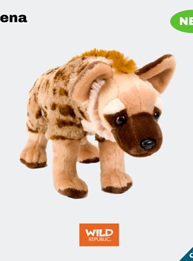 非洲鬣狗动物毛绒美国WildRepublic仿真玩偶生日礼物科普教具