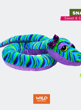 条纹蛇玩偶毛绒公仔创意潮流多巴胺玩偶蛇礼物美国WildRepublic