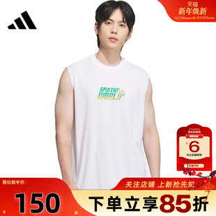 劲浪体育adidas阿迪达斯男子运动休闲无袖 T恤KC0311