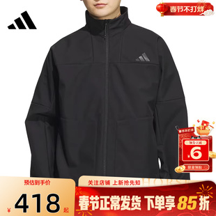 劲浪体育adidas阿迪达斯男子运动休闲夹克黑色立领防风外套KR8296