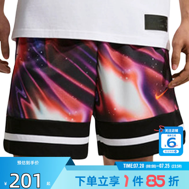 劲浪nike耐克夏季男子运动休闲短裤五分裤印花篮球裤子IR6283-100
