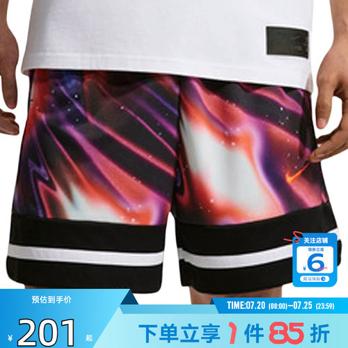 劲浪nike耐克夏季男子运动休闲短裤五分裤印花篮球裤子IR6283-100