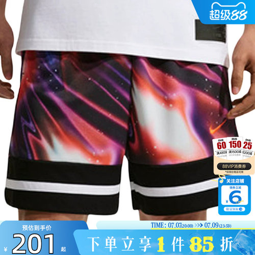 劲浪nike耐克夏季男子运动休闲短裤五分裤印花篮球裤子IR6283-100