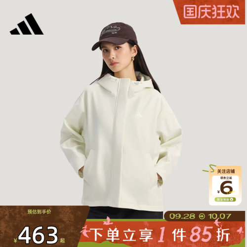 劲浪adidas阿迪达斯新款女子运动休闲加绒软壳夹克宽松外套KS2783