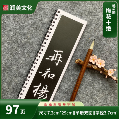 元 赵孟頫行书梅花诗梅花十绝毛笔对临近距离临摹字帖卡单册