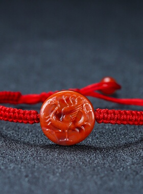 玉思缘男女南红玛瑙朱雀天然吊坠