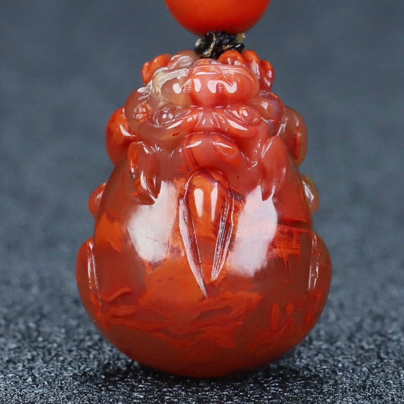 【原矿】天然四川凉山南红玛瑙原矿无胶貔貅吊坠挂件男女款233号