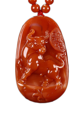 男女同款玛瑙生肖天然南红吊坠