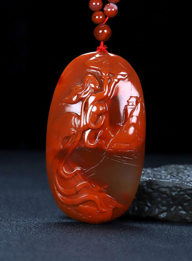 凉山南红玛瑙天然吊坠挂件