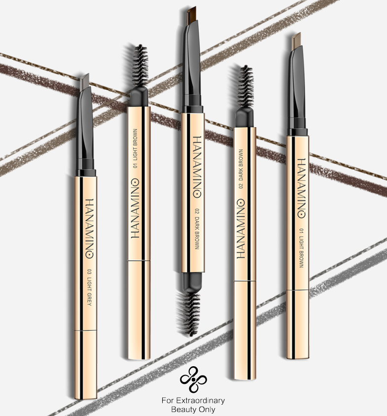 花迷双头润色轻描自动眉笔上色顺滑天然咖色深咖色防水不晕染持久