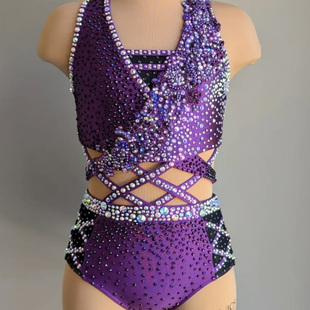 冰炫舞 现代抒情服舞钢管舞演出女空中瑜伽比赛服杂技吊环服512