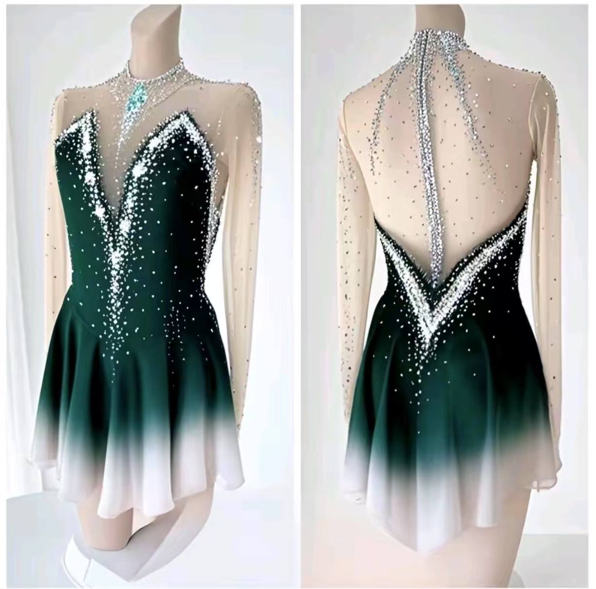 花样滑冰表演服儿童成人女款裙轮滑滑雪表演服D21