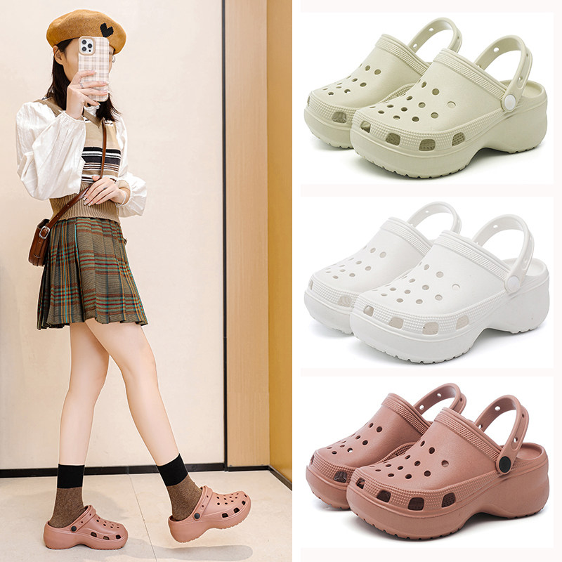 大幂幂同款云朵厚底洞洞鞋女外穿