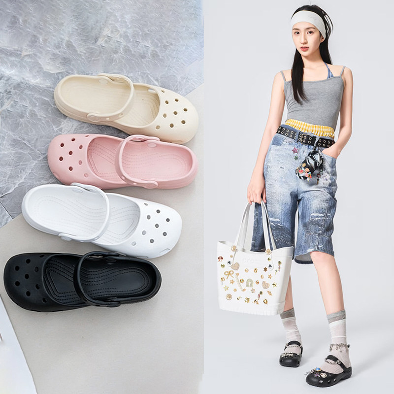 芭蕾洞洞鞋女2026夏季新款防滑外穿软底舒适瑜伽鞋玛丽珍沙滩凉鞋