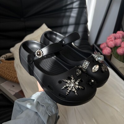 新款厚底增高5cm芭蕾洞洞鞋女